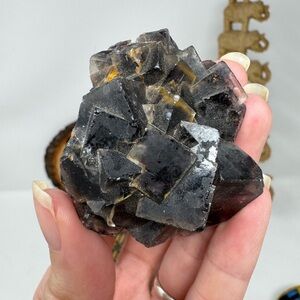 Stunning purple and yellow fluorite Crystal Cluster Home Accent